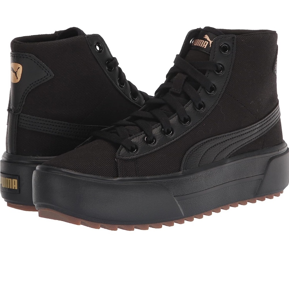 PUMA Kaia Platform Soft Foam + Sneakers 6.5 Black & Gold